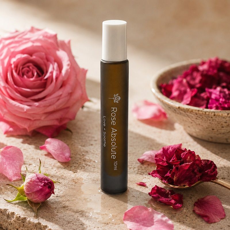Rose Absolute Essential Oil Roll-on — Heart Softening Ritual for Emotional Nourishment, Self-Love & Calm