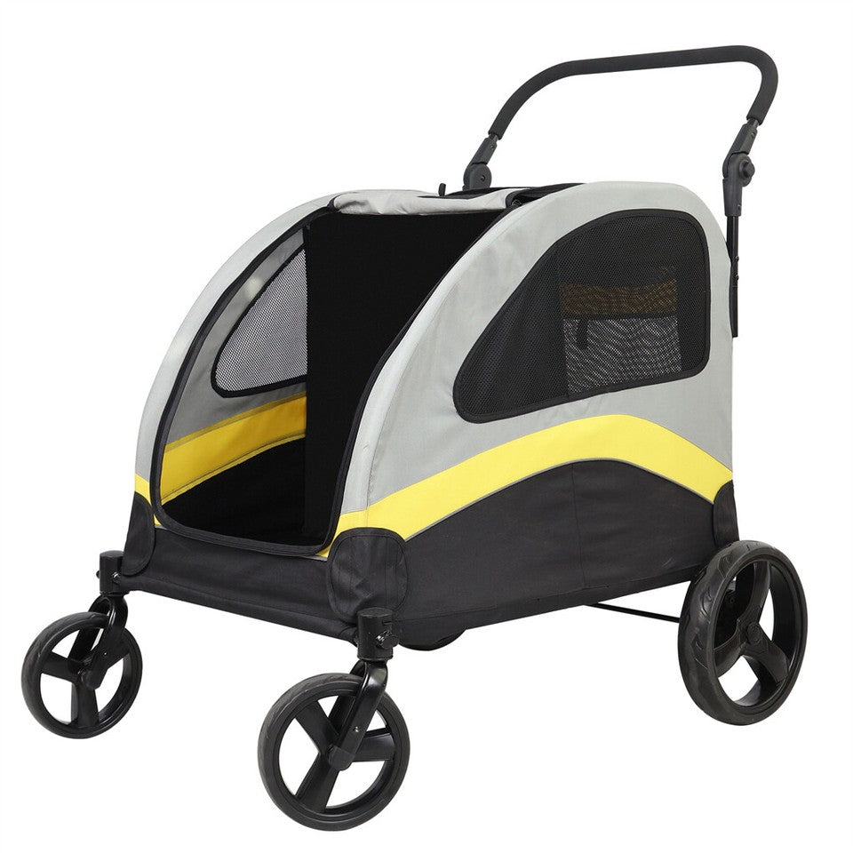 Two Dogs Stroller Divider Pet Travel Stroller Carrier One-key Folding Outdoor