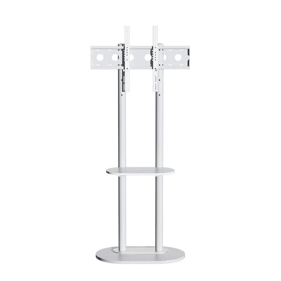 40-75" Heavy Duty Floor Tv Stand W/ Marble Shelf Adjustable Height Mount Bracket
