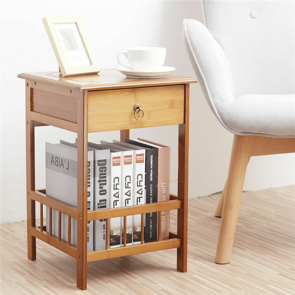 Classic Bedside Table Drawer Side Table Living Room Coffee Tea End Table