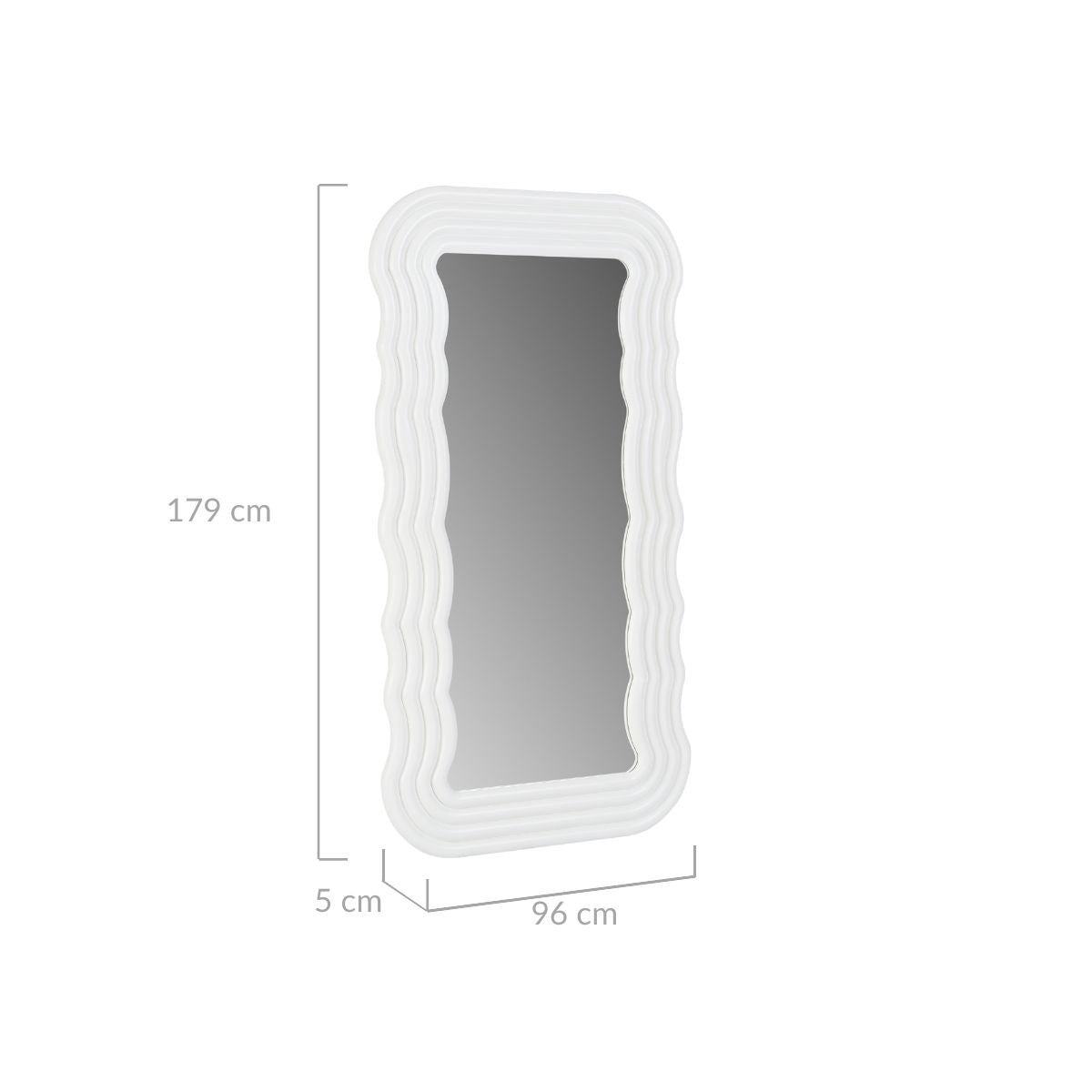 Kamila White Wavy-shaped Mirror