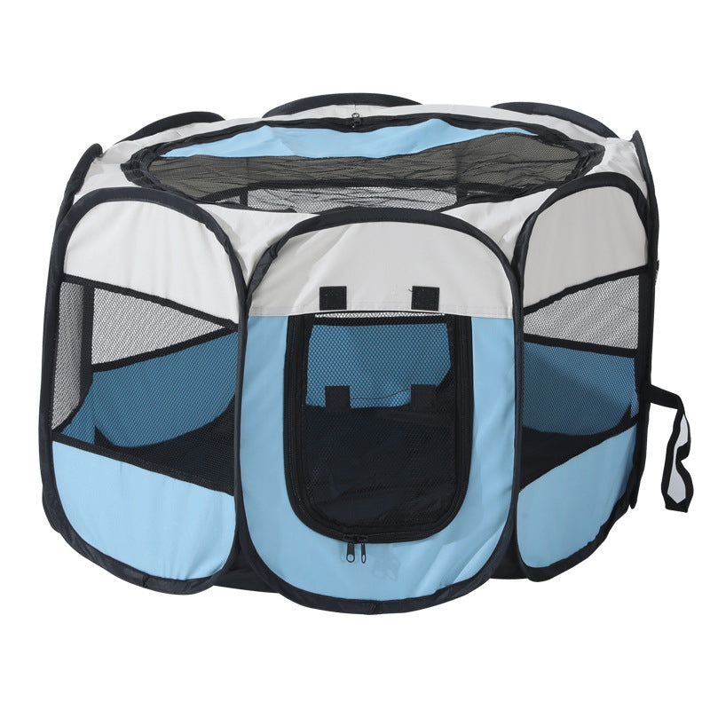 Portable Pet Playpen with Oxford Cloth, Foldable Octagon Dog & Cat Tent, Indoor & Outdoor Use size 114*114*58cm