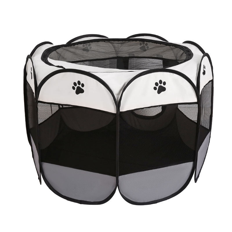 Portable Pet Playpen with Oxford Cloth, Foldable Octagon Dog & Cat Tent, Indoor & Outdoor Use size 114*114*58cm