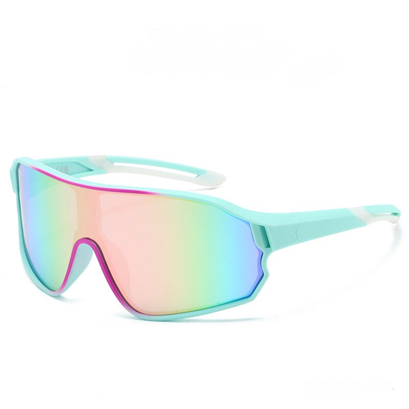 Fashionable Sports Sunglasses with Colorful Mirror Lenses - UV400 Protection for Cycling & Outdoor Activities green