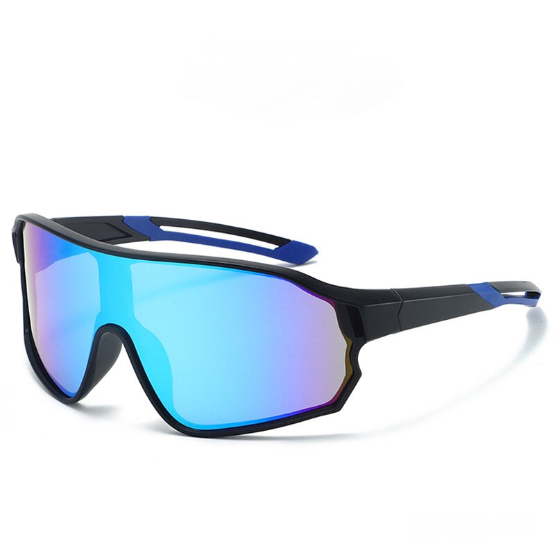 Fashionable Sports Sunglasses with Colorful Mirror Lenses - UV400 Protection for Cycling & Outdoor Activities blue