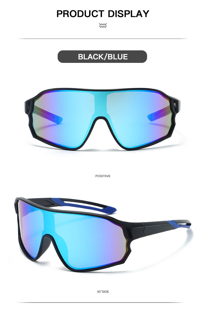 Fashionable Sports Sunglasses with Colorful Mirror Lenses - UV400 Protection for Cycling & Outdoor Activities blue