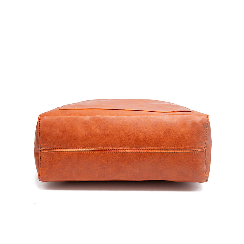 Vintage PU Leather Tote Bag - Stylish and Spacious Everyday Shoulder Bag (Brown)