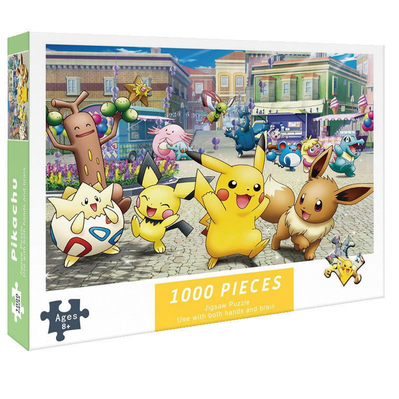 (2 PCS) 1000-Piece Pikachu Jigsaw Puzzle - High Difficulty Stress-Relief Toy