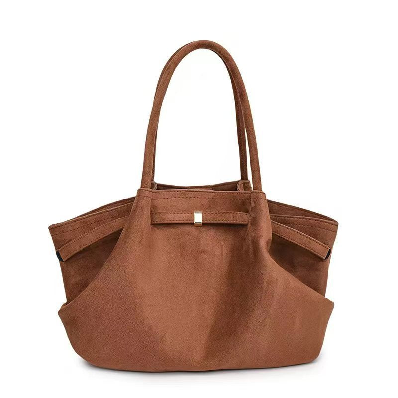 Dark Brown Elegant PU Tote Bag - Soft and Stylish Handbag for Everyday Use
