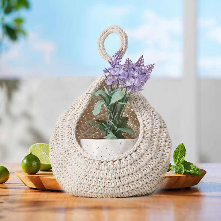 Green And Pink 3-Piece Wall-Mounted Cotton Rope Storage Baskets – Large, Medium, and Small Hand-Woven Fruit/Vegetable/Storage Nets (Large weight 300g, Medium weight 230g, Small weight 200g)
