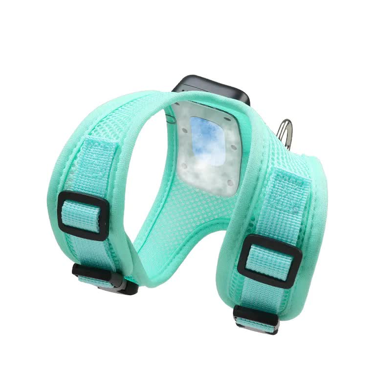 Size S Green Pet Cooling Harness LED Lights & Leash – Summer Relief for Small Dogs and Cats