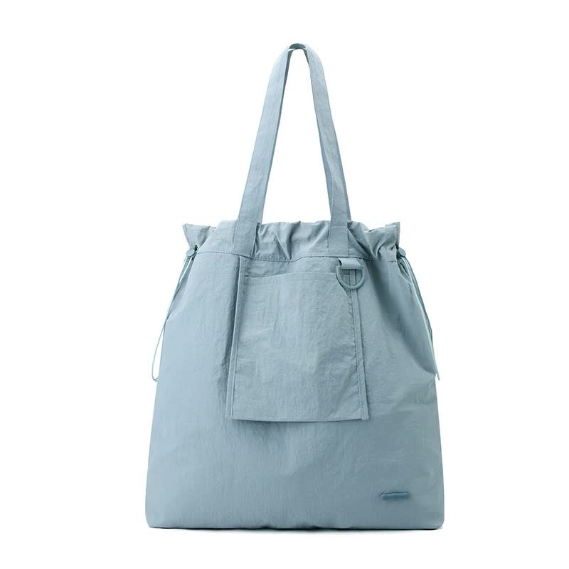 Haze Blue Large Capacity Tote Bag - Lightweight Single Shoulder Bag for Commute, Casual Outings, and Shopping
