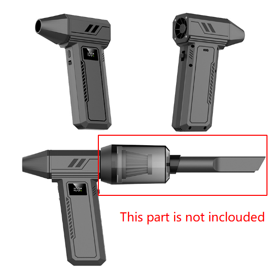 Black 100,000 Turn Compact Handheld Air Blower and Vacuum Cleaner with Dual Functionality (product without the vac attachments)