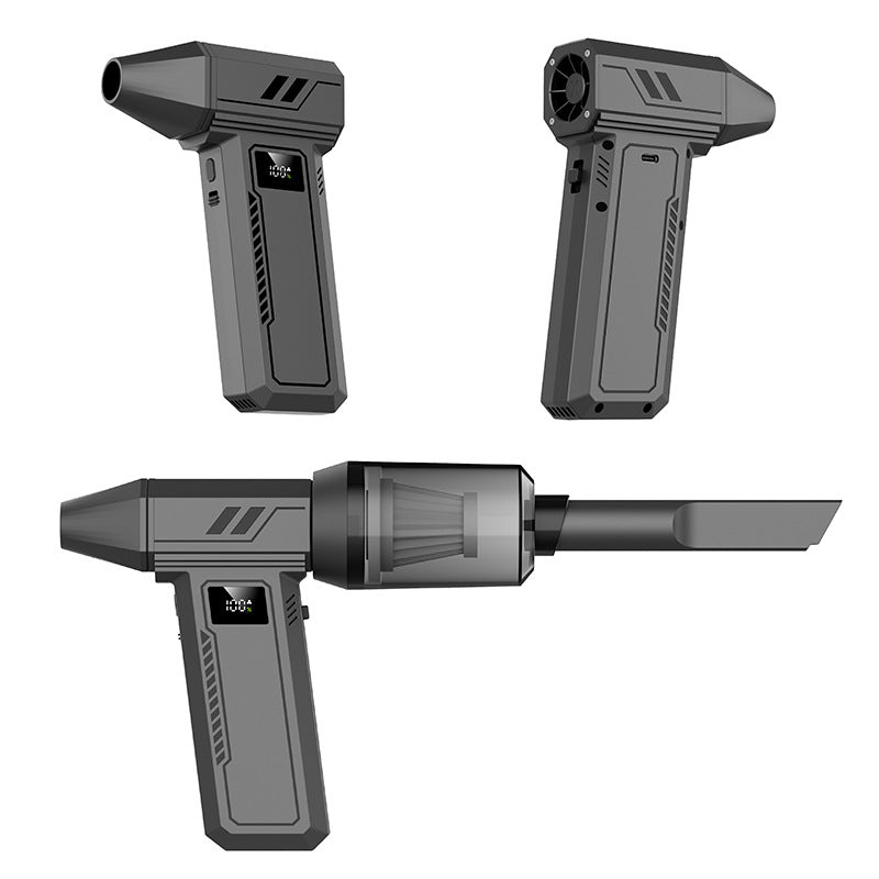 Black 100,000 Turn Compact Handheld Air Blower and Vacuum Cleaner with Dual Functionality (product without the vac attachments)