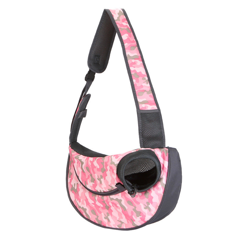 Size S Pink Lightweight Single Shoulder Pet Sling Bag - Stylish Durable Oxford Fabric Carrier