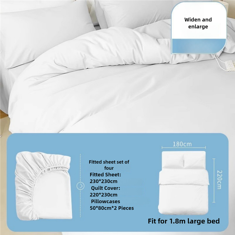 4 Packaging White Disposable Travel Bedding Set - Waterproof & Clean, Soft Non-Woven Fabric, 4 Pieces Set for Twin Beds