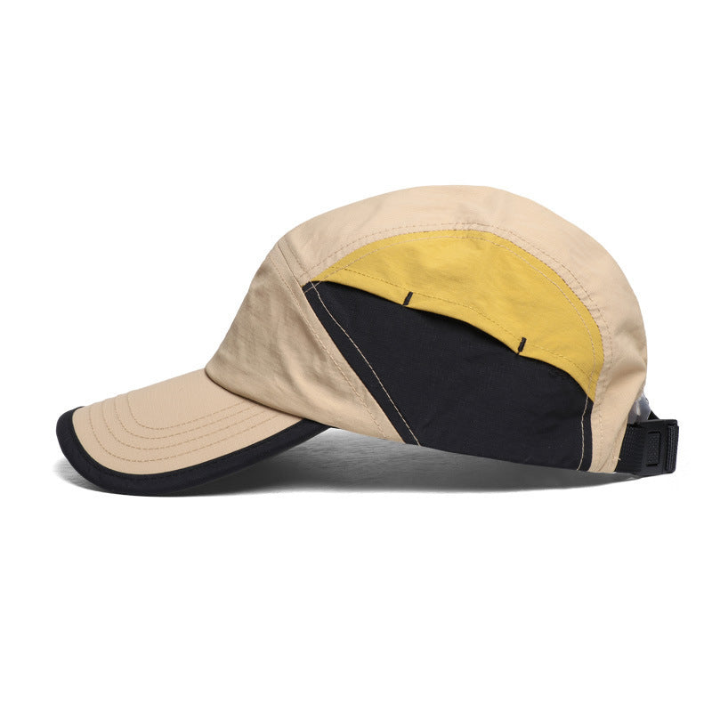 Khaki And Yellow Lightweight Sports Baseball Cap | Quick-Dry, Waterproof, Breathable | Outdoor Camping Cap