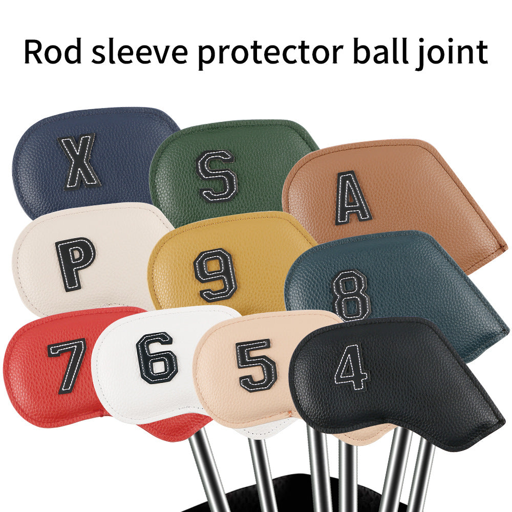 Premium PU Leather Golf Iron Headcover Set (10pcs) | Numbered 3-9, P, S, A | Protective Club Covers for Irons