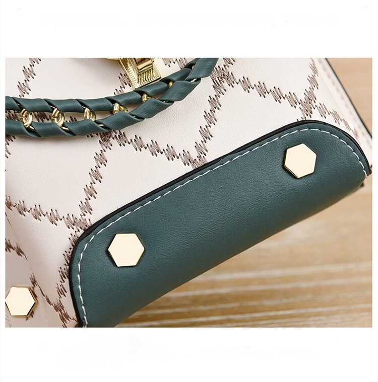 khaki Stylish Korean Minimalist Crossbody Bag - Elegant Small Square Shoulder Bag with Phone Pocket