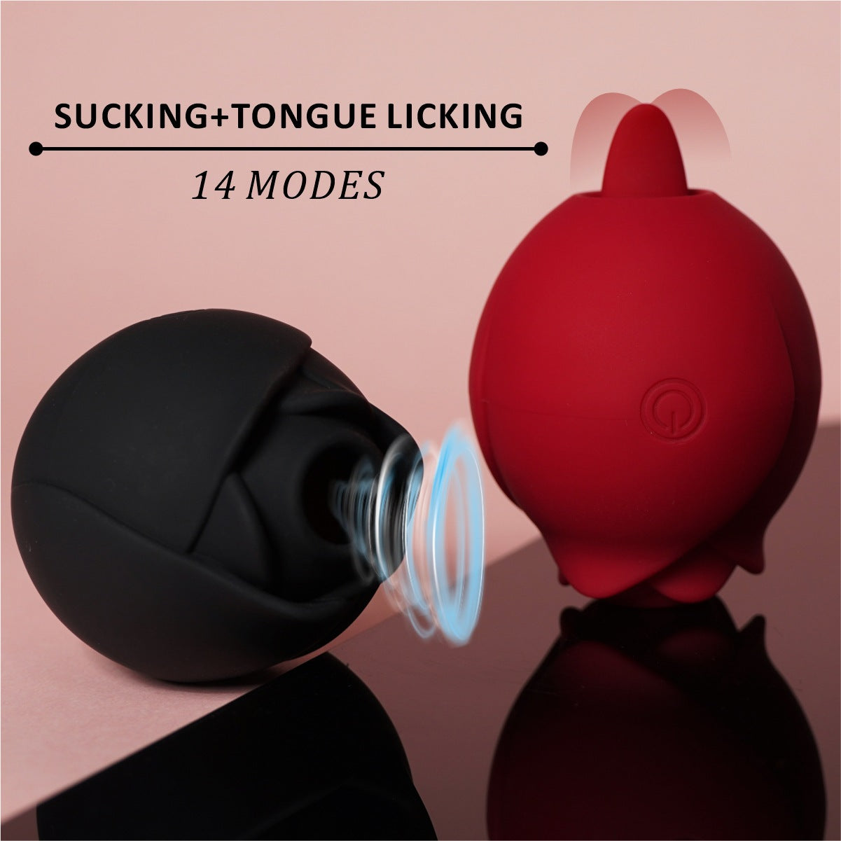 Black Rose-Shaped App-Controlled Suction & Tongue Massager - Sensual Chest Teasing Adult Toy