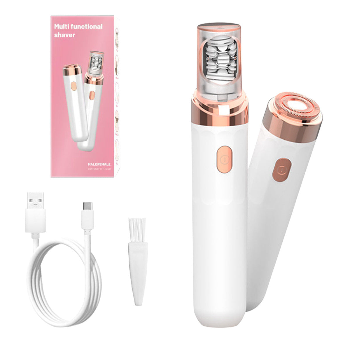 Pink 2-in-1 Mini Electric Shaver and Hair Removal Device for Women