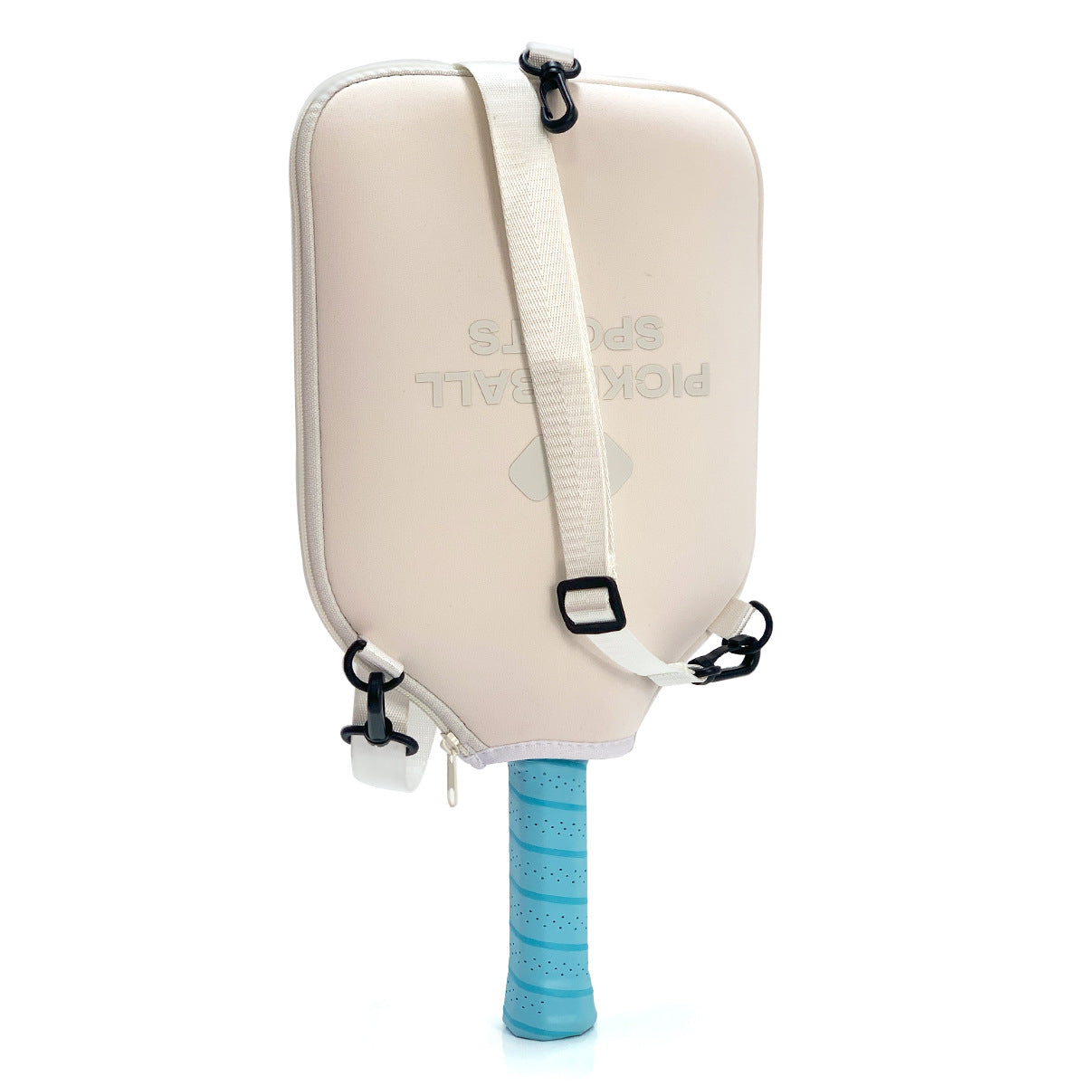 SA04 Beige Neoprene Pickleball Paddle Cover (racket not included) - Protective Crossbody Bag with Adjustable Shoulder Strap and Fence Hook - Universal Lightweight Paddle Case for All Skill Levels