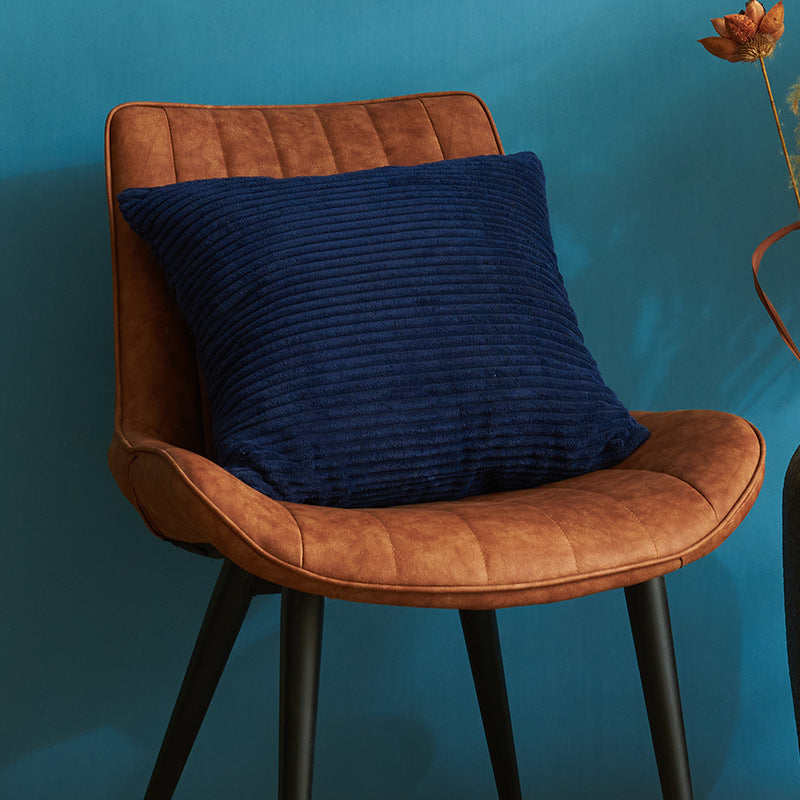 Navy Blue Set of 4 Corduroy Pillow Covers - Solid Color Minimalist Throw Cushion Covers - 45x45cm (Pillow Inserts are NOT Included)