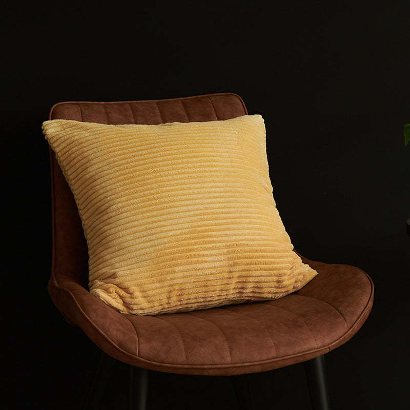 Bright Yellow Set of 4 Corduroy Pillow Covers - Solid Color Minimalist Throw Cushion Covers - 45x45cm (Pillow Inserts are NOT Included)