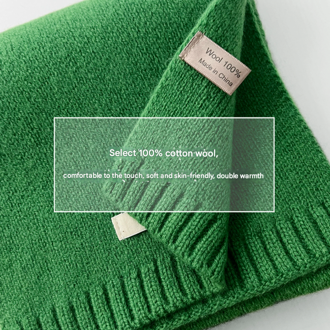 Grey Blue Luxurious 100% Wool Scarf for Women and Men - Soft, Warm, and Stylish