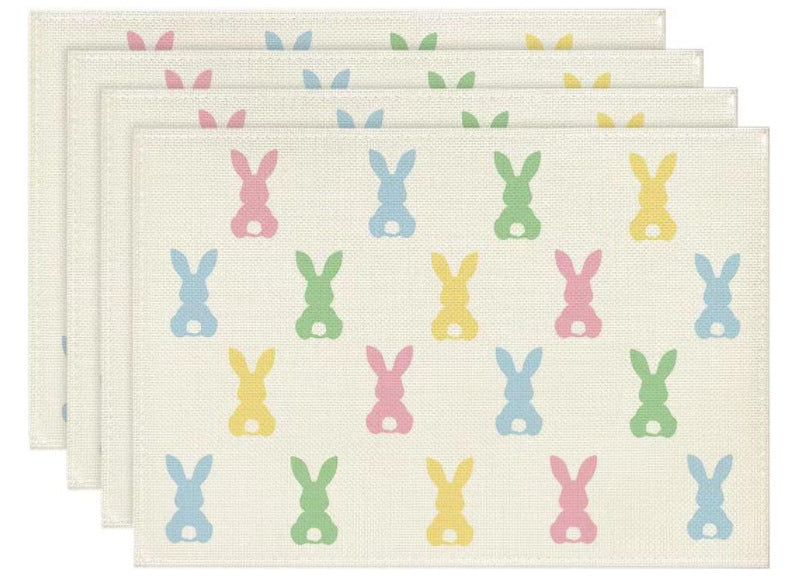 Easter Cotton-Linen Placemats - Set of 4 Anti-Stain Table Mats(Style 16)
