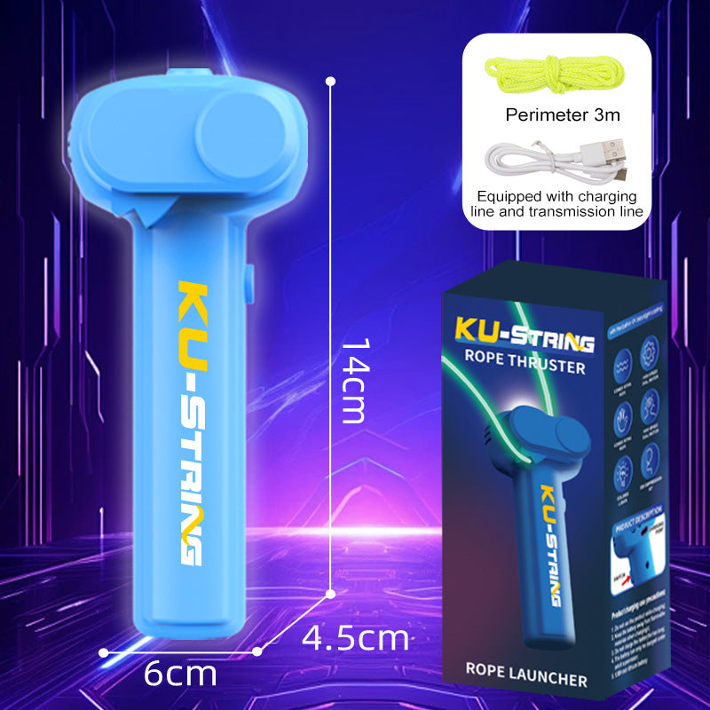 Blue 3-Meter Glow-in-the-Dark Rope Launcher Toy - Fun Stress Relief for All Ages