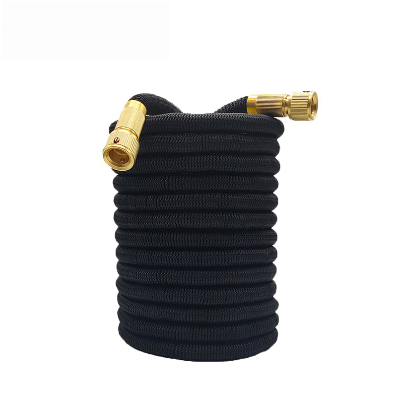25FT Black Expandable Garden Hose without Spray Gun - High-Pressure TPE Watering & Car Wash Tool