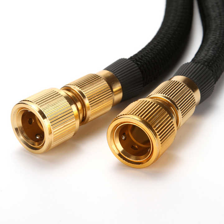 50FT Black Expandable Garden Hose without Spray Gun - High-Pressure TPE Watering & Car Wash Tool