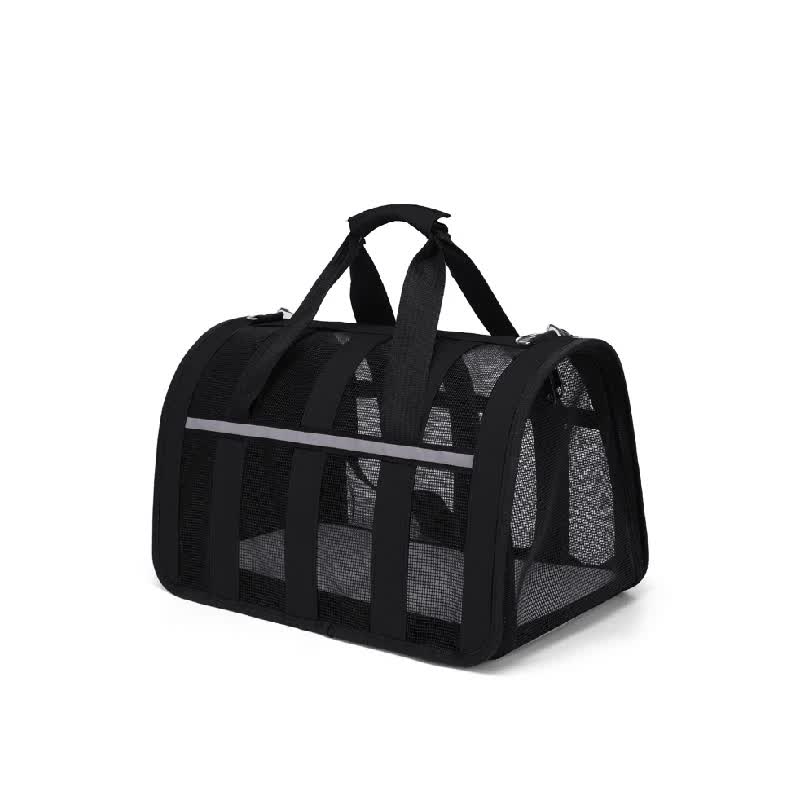 Size S Black Foldable Pet Carrier Bag - Lightweight, Breathable, and Spacious for All Seasons
