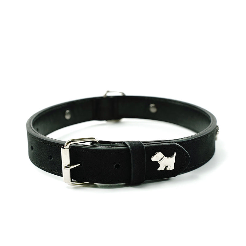 2 PCS Soft Leather Dog Collar - Adjustable & Durable for Medium/Large Dogs XS-(42*1.5cm)