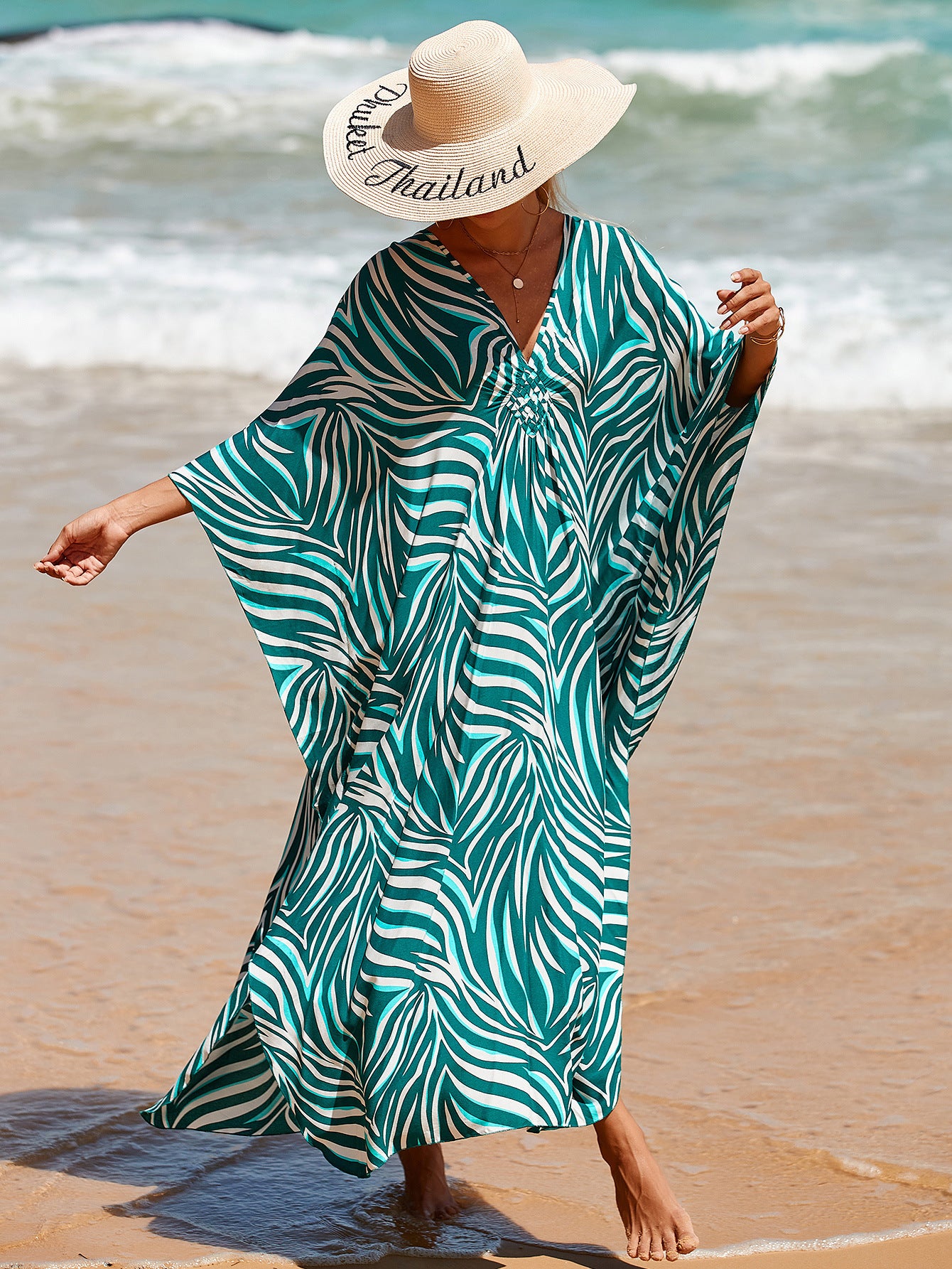 Style 4 Loose Fit Caftan Dress - Resort Style Beach Coverup for Women