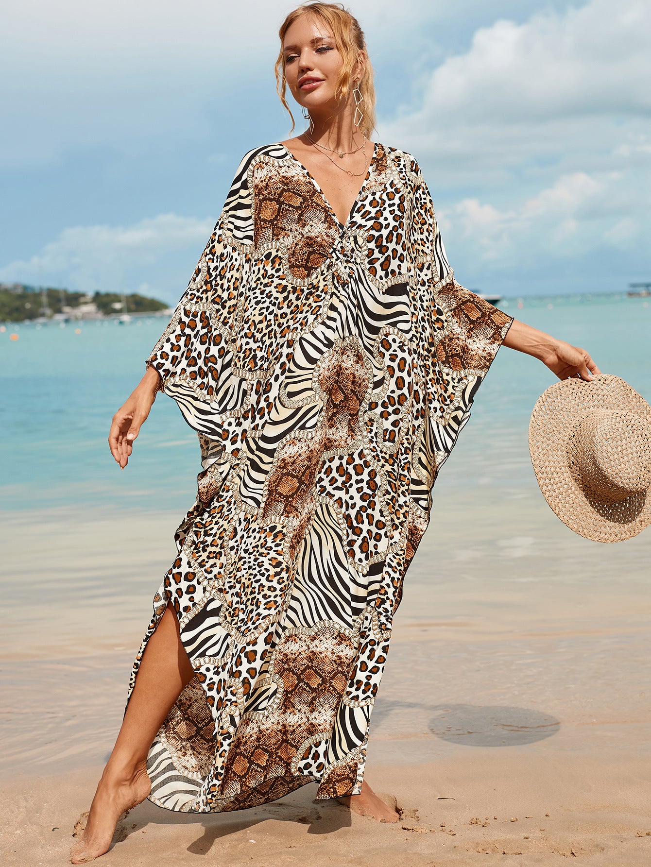 Style 5 Loose Fit Caftan Dress - Resort Style Beach Coverup for Women