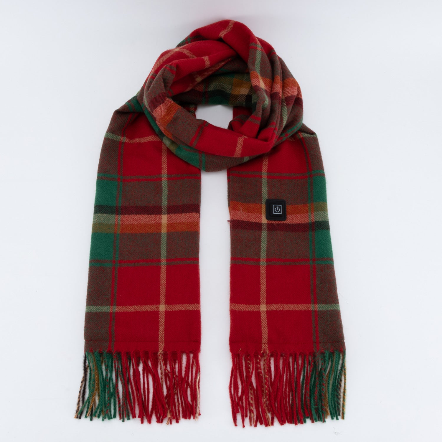 Christmas Plaid Heated Scarf - Electric Warming Scarf, Winter Outdoor Essential (Without power bank)