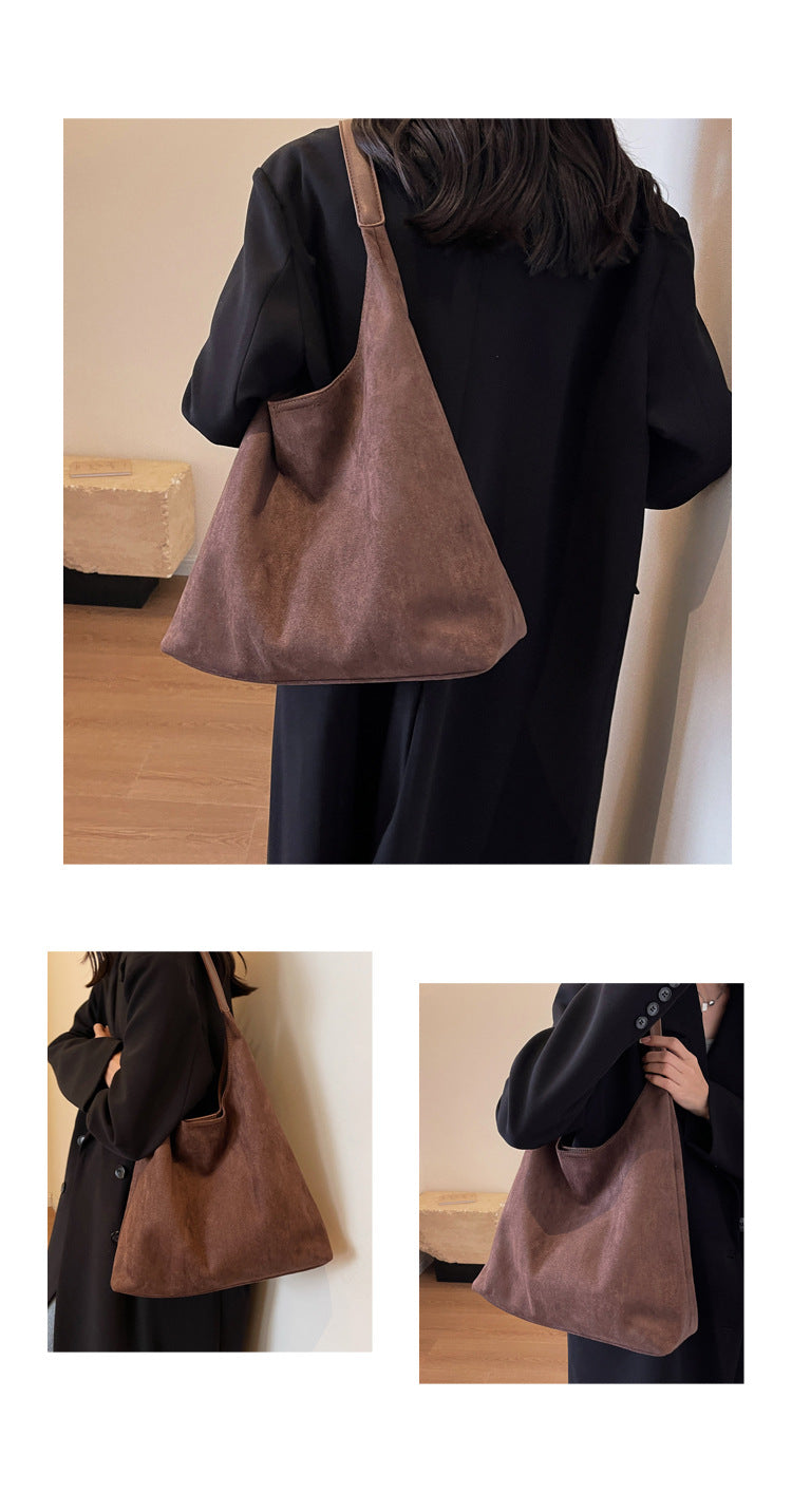 Dark Brown Women's Vintage Bucket Bag - Fashionable Shoulder Bag