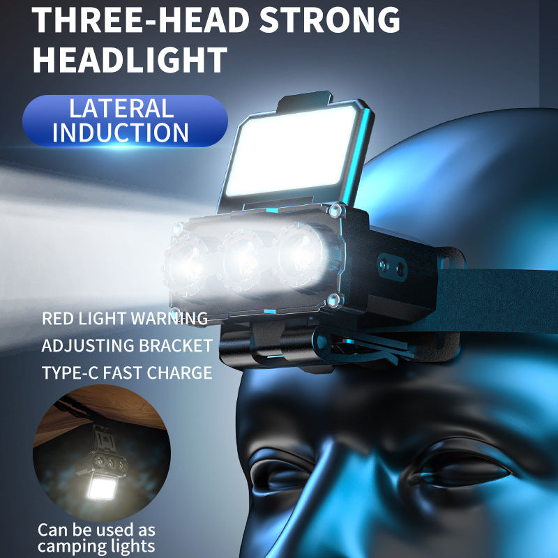 Black Rechargeable LED Headlight - Cap Light, Long Lasting Camping Light