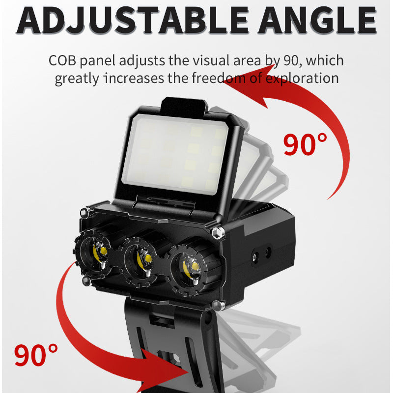 Black Rechargeable LED Headlight - Cap Light, Long Lasting Camping Light