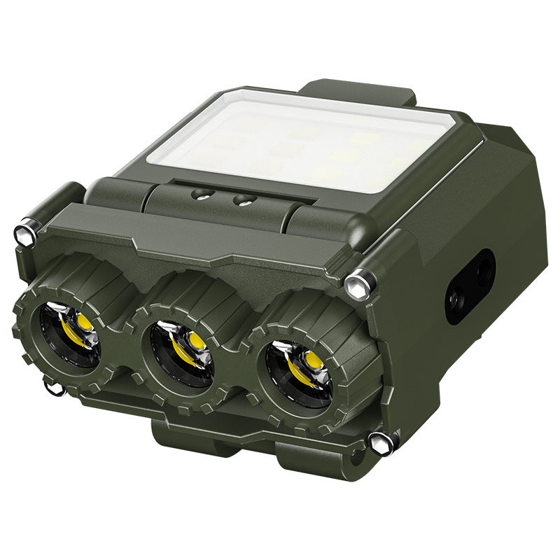Green Rechargeable LED Headlight - Cap Light, Long Lasting Camping Light