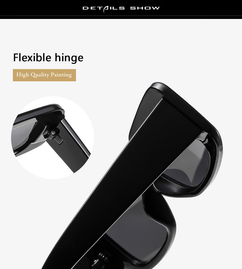 Rose red frame yellow tablet 2-pcs Retro Rectangular Sunglasses for Women & Men