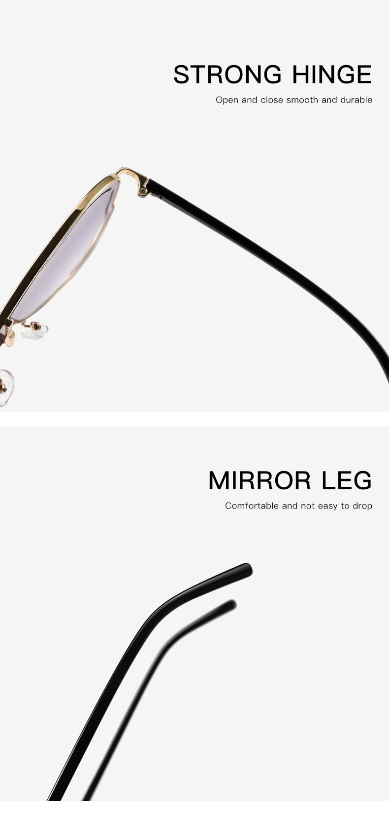 2-PCS Gold frame double tea Oversized Aviator Sunglasses - Unique Cutout Design