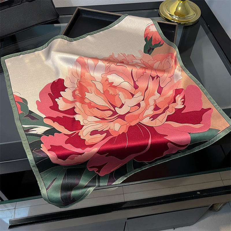 Red Peony Women's silk scarves, accessories for all seasons