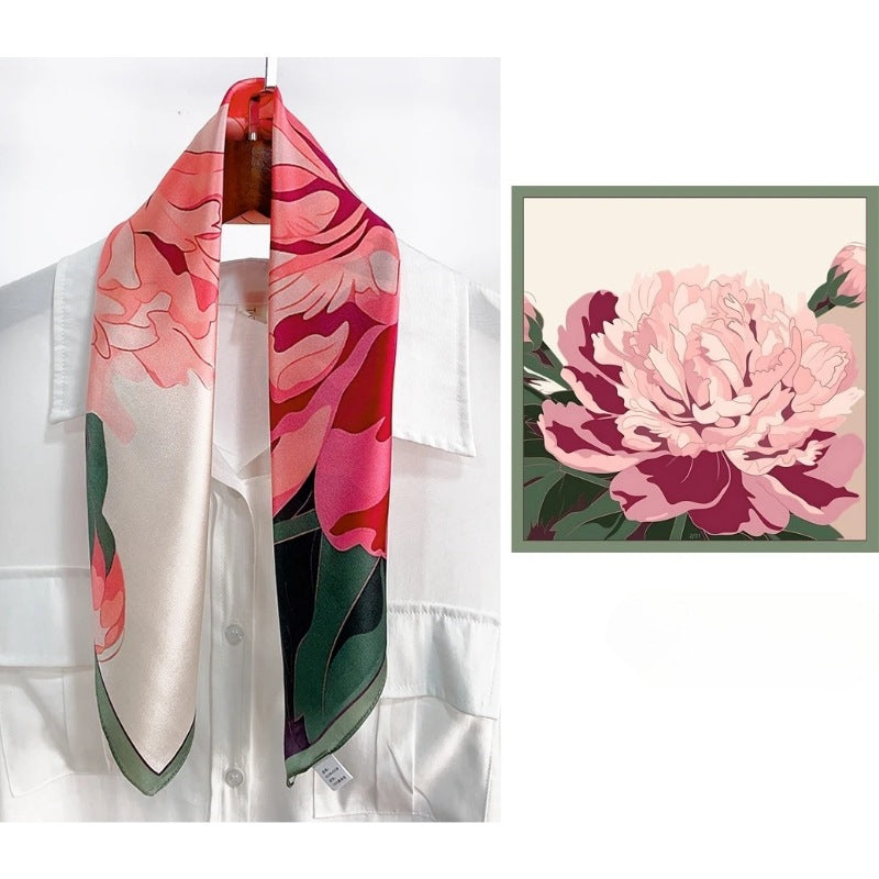 Red Peony Women's silk scarves, accessories for all seasons
