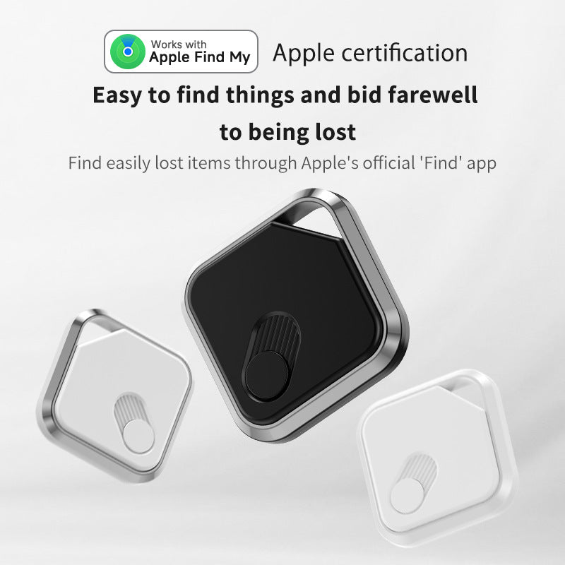 Silver Black GPS Locator - Apple Find My Compatible, Key Finder, Item Tracker, Anti-Theft