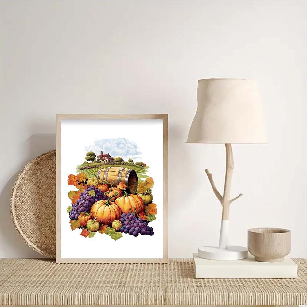 Purple grapes Thanksgiving Wooden Puzzle - Vegetable & Fruit Design, Home Decor, Educational Toy (Size M)