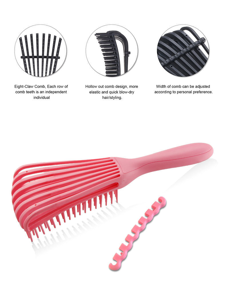 3 - pcs Green Detangling Brush - Octopus Design for Effortless Hair Care