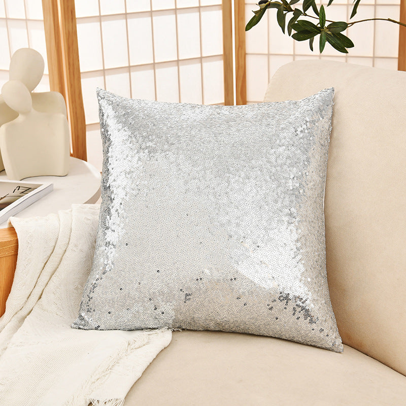 Shiny Sequin Pillowcase - Single-sided gorgeous pillowcase (Silver pair: 45x45cm)